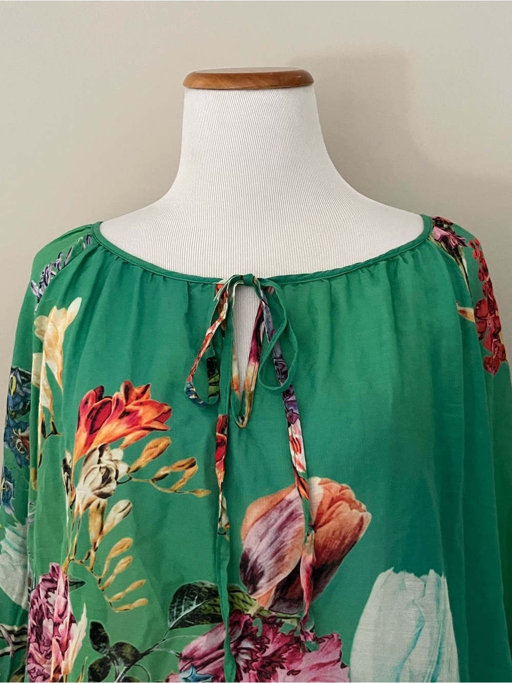 3J workshop by Johnny Was Green Floral Boho Top Size Medium - Picture 2 of 6
